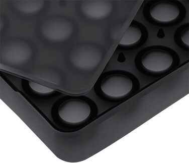 Силіконова льодогенератор Lurch ICE FORMER преміум-класу з кришкою для 20 кубиків льоду 3 см, чорний колір, кубики 3 см (кульки 3 см, набір з 2 шт. )