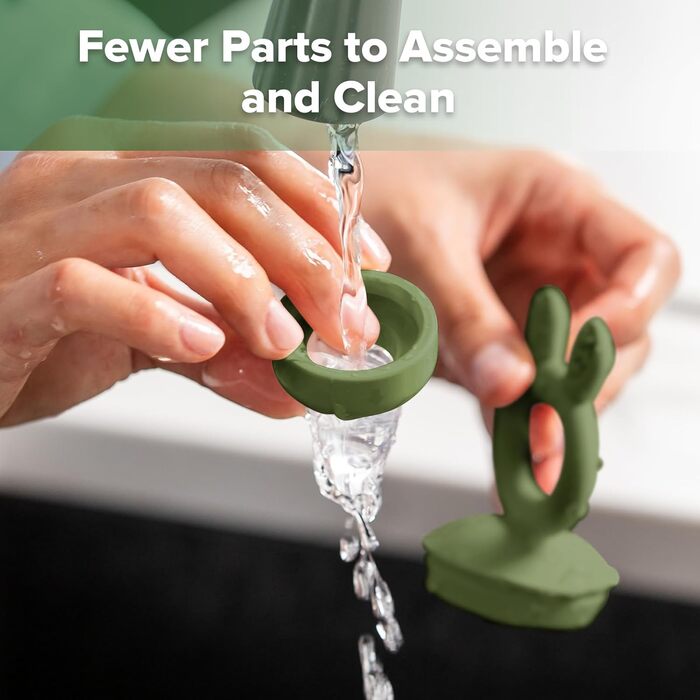 Годівниця для дитячого фруктового харчування Haakaa та міні-лоток для перекусів у морозильній камері, форми для морозива без бісфенолу А для безпечного самостійного годування немовлят, від 4 місяців (горохово-зелений) (оливково-зелений)