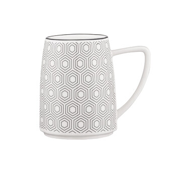 ARDESTO Lamberto Cup, 360мл, Фарфор, Бело-серый