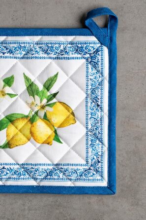 Рукавички для духовки Maison d&39 Hermine, підставки для каструль, 100 бавовна, термостійкі кухонні рукавички, рукавички для духовки (19 см x 33 см) та підставки для каструль (20 см x 20 см) для приготування їжі, Morzine - рукавички для духовки на День по