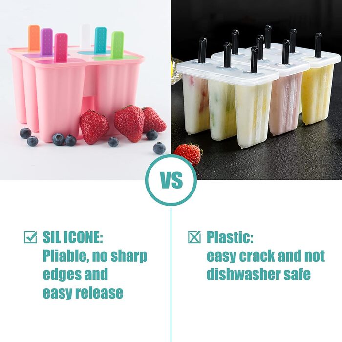 Силіконові форми для морозива, рожевого кольору DEHUB