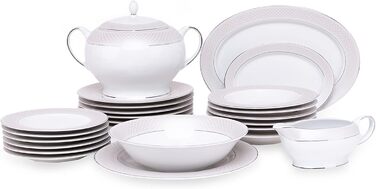 Набор посуды konsimo Combi на 6 персон Набор тарелок SCANIA Modern 18 предметов Столовый сервиз - Сервиз и наборы посуды - Комбинированный сервиз 6 персон - Сервиз для семьи - Посуда белая Столовая посуда (24 предмета)