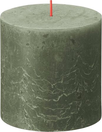 Свічка Bolsius Rustic Pillar XXL - 3 шт. и - 10 x 10 см - Декоративні побутові свічки - Час горіння 62 години - Без запаху - Містить натуральний рослинний віск - Без пальмової олії (темно-зелена)