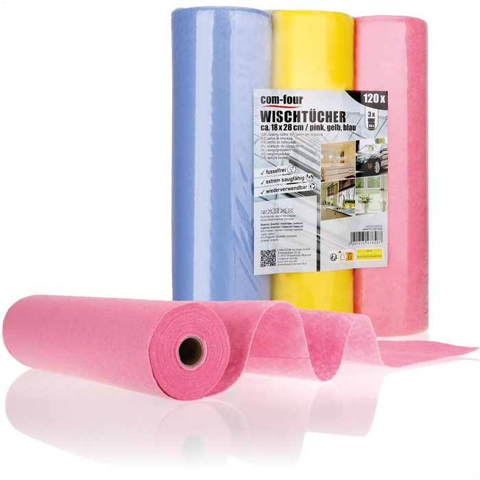 Серветки для прибирання кухні 120 шт 18 x 28 см com-four