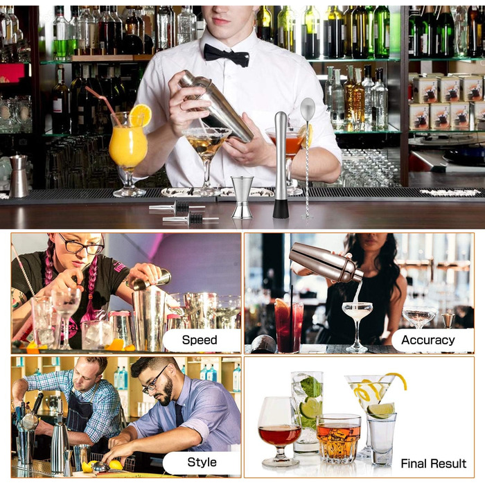 Барний набір для коктейлів, 10 предметів Autumndeer