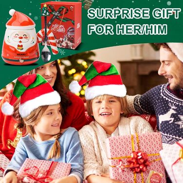 Милі кухлі Санта-Клауса ZONSUSE, кухоль з Різдвом Христовим, 3D різдвяна кружка, з ручками у формі цукерок та ложкою у формі ялинки, ідеї різдвяних подарунків для жінок та чоловіків 400 мл (A-зелений) (A-червоний)