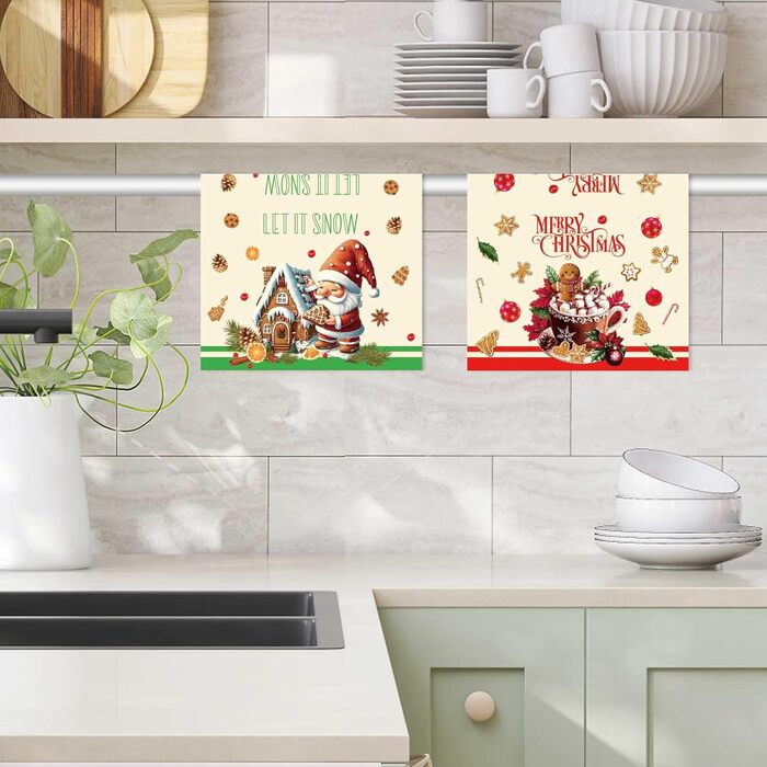 Набір з 2 різдвяних кухонних рушників  60 x 40 см, червоний та зелений Gosknor