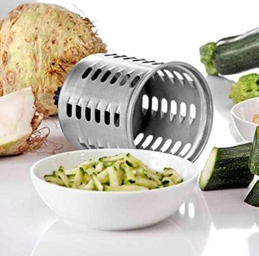 Набір барабанних терок Zyliss Alu, терка для сиру з рукояткою, терка для овочів з 4 лопатями барабана/барабанні леза, овочерізка