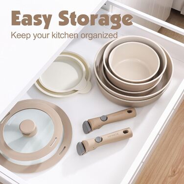 Набір кухонного посуду, 17 предметів, бежевий Sensarte