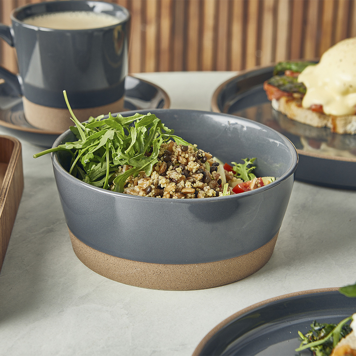 Салатник 720 мл, сірий, 15.5 см, Kava Dark Grey Stoneware, GenWare