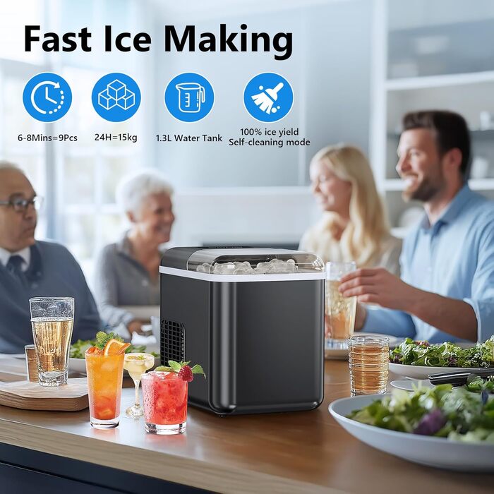 Маленький льодогенератор 1,3 л 105 Вт Eicnr