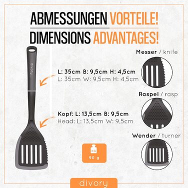 Лопатка с прорезями 35 см DIVORY