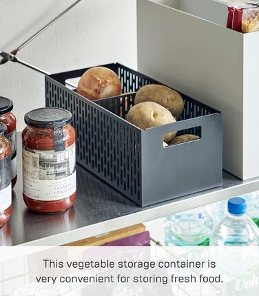 Штабельований овочевий кошик для овочів Yamazaki, пластиковий, чорний, один розмір один розмір чорний