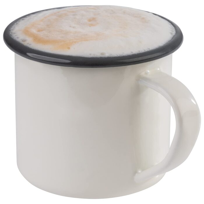 Набір з 2 емальованих кухлів 0,35 л, кремово-білий із сірим обідком Emaille APS