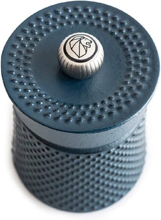 Ручний млин для перцю Peugeot Bali Fonte, класичне регулювання помелу, висота чавун, 35402 (8 см, одинарний, синій)