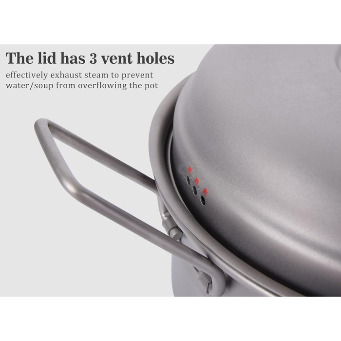 Кемпінг титановий горщик 1800 мл iBasingo