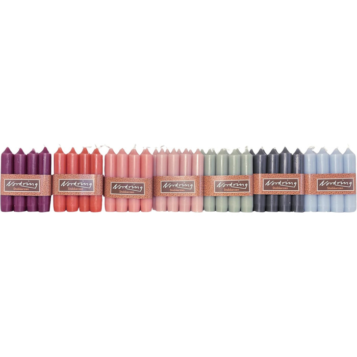 Набір з 8 конічних свічок 2,2 x 11 см, рожева мальва Nordring