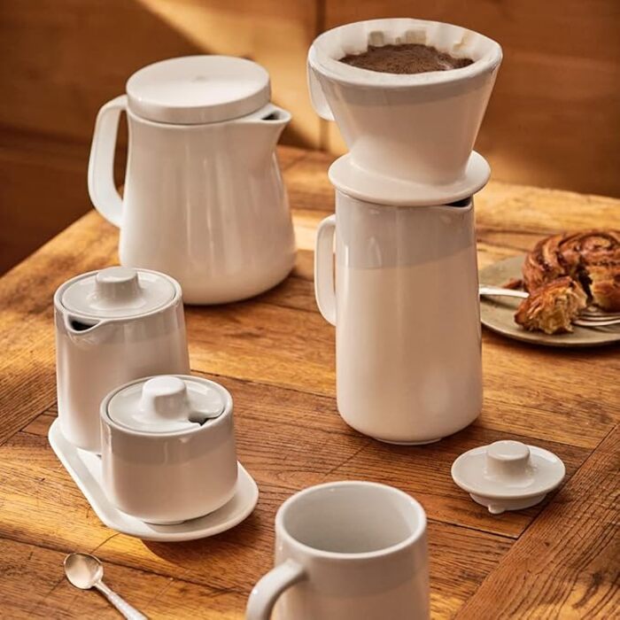 Аксесуари для кави, глечик для молока, цукорниця, піднос, порцеляна, білий Tchibo