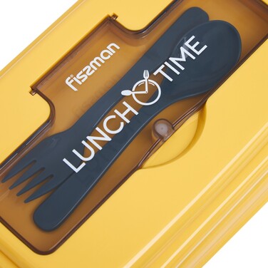 Ланч-бокс Fissman з трьома відділенням 21,5х15х8 см / 1100 мл, колір жовтий пластик (16740)