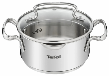 Tefal Кастрюля DUETTO+, 1.5л, с крышкой, нержавеющая сталь, стекло