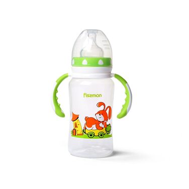 Пляшка для годування Fissman 300 мл з ручками колір салатовий (6897)
