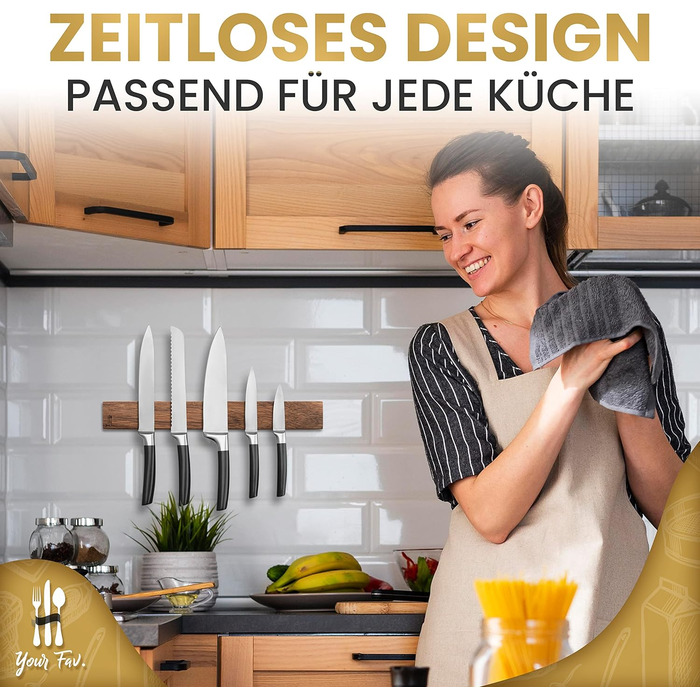 Брусок магнітний до 10 ножів дерев'яний  Your Fav.