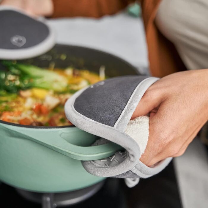 Набір 2 шт. Силікон і бавовна, термостійкі (прихватки, сірі)