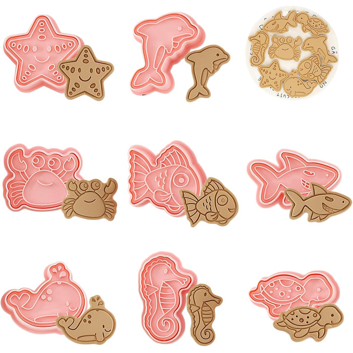 Набір формочок для печива WishesMar Різдвяний пряниковий будиночок, 18 шт. , формочки для печива у формі 3D мультфільмів для зими, свят - форми для печива з нержавіючої сталі для випічки, самостійного виготовлення, святкового декору (формочки для печива D