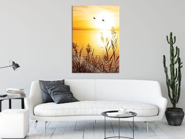 Скляна картина "Захід сонця на озері" 70 x 100 см Pixxprint