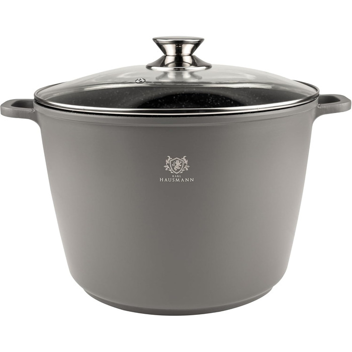 Набір з 2 каструль 6 та 10 л з кришками, сірий KARL HAUSMANN