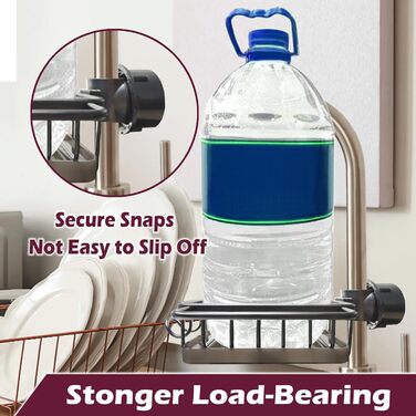 Органайзер для раковини LACEEZEN, Тримач для губки для кранів діаметром 1,78-2,8 см, Круглий, Компактний тримач для рушників для кухні, Органайзер (сірий, лівий)