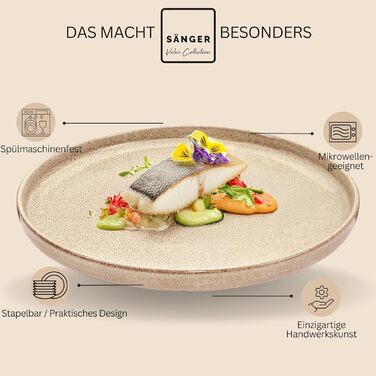 ОБІДНІ Комбінований сервіз на 6 персон, набір тарілок кавовий кухоль макаронна миска 30 шт. , набір посуду з кераміки посудомийна машина - мікрохвильова піч - стійкий до подряпин, набір посуду з кераміки КОЛЕКЦІЯ ЦІННОСТЕЙ (Каїр Мокко, столова тарілка 4 ш