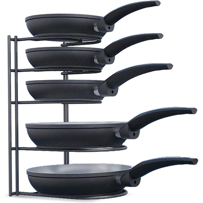 Органайзер для посуду 30 см, 5 полиць, чорний SASONCO