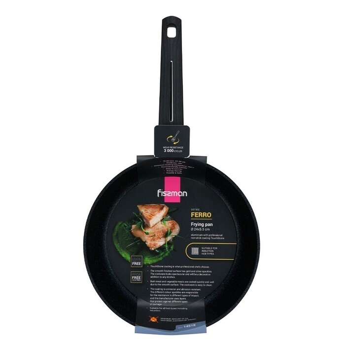 Сковорідка Fissman FERRO 24x5,3 см алюміній з антипригарним покриттям (14518)