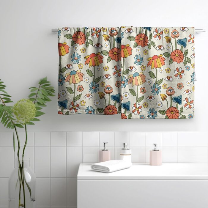 Різдвяні кухонні рушники Kwlegh, рушник для рук, різдвяна ялинка, цукерка-тростина, сніжинка, рушник для пальців, набір з 2 шт. , милий чоловічий банний рушник, високопоглинаючі рушники, 36 x (квіти грибів)