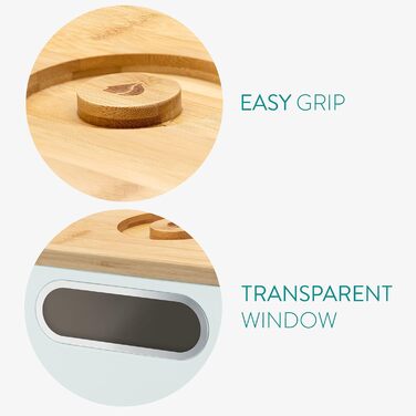 Хлібниця з дерев'яною кришкою, м'ятно-зелена Navaris