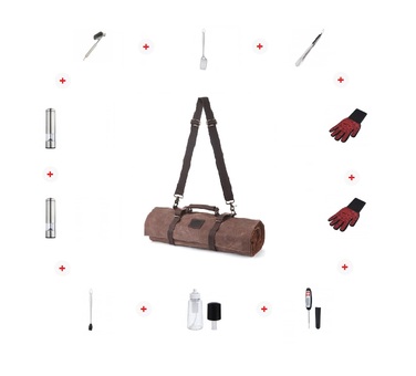 Набір аксессуаров для барбекю в скрутці-органайзері Brown GRILLI