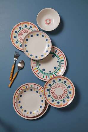 Тарілки сет 24 шт (4X6) Porser Color Rush chic S30-24-31144