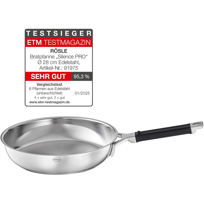 Сковорода 28 см, нержавіюча сталь Silence Pro Rosle