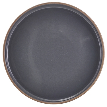 Тарілка презентаційна 25*2.5 см із низьким вертикальним бортом, Kava Dark Grey Stoneware Raw Wall, GenWare