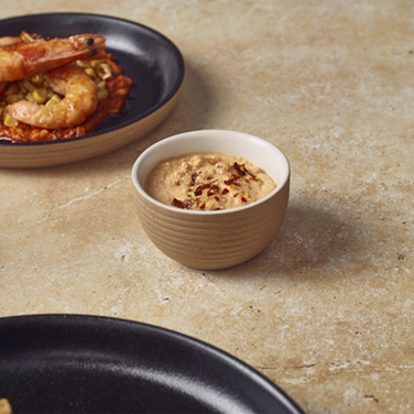 Соусник 7.8*h 4.4 см, 90 мл, Kava White Stoneware Ribbed, GenWare