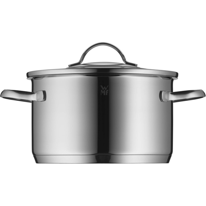 Набір індукційних каструль WMF Aparto Advantage Pot Set зі скляною кришкою, полірована нержавіюча сталь Cromargan, без покриття, можна мити в посудомийній машині (набір каструль) (16 см)