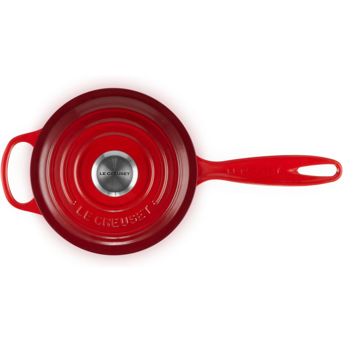 Чугунный сотейник Ø 16 см, 1,2 л с крышкой, вишнево-красный Signature Le Creuset