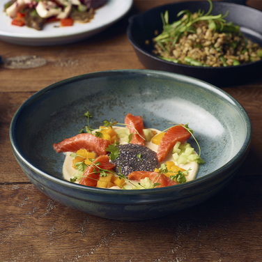 Миска глубокая круглая 23*h 6 см, 1300 мл, зеленая, Terra Porcelain Aqua Green, GenWare