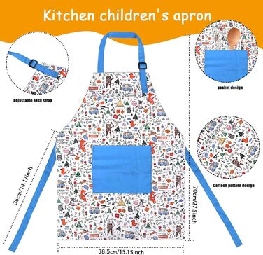 Фартук кухонный для детей с шапкой шеф-повара 38,5 х 70 см Chstarina
