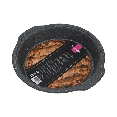 Форма для выпечки круглая Fissman 28х4,5 см. углеродистая сталь с антипригарным покрытием (5673)