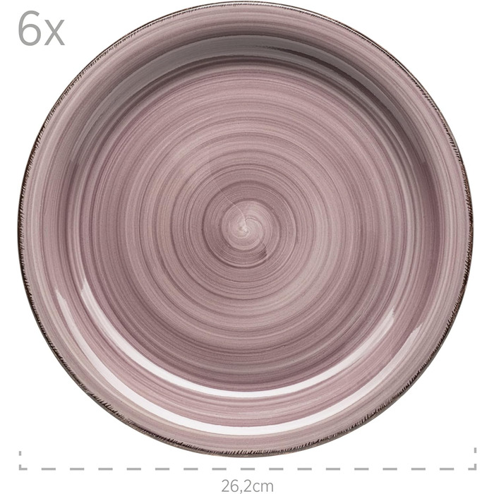 Набор тарелок на 6 персон в современном винтажном стиле, столовый сервиз из 12 предметов, ручная роспись, керамогранит (ягоды)