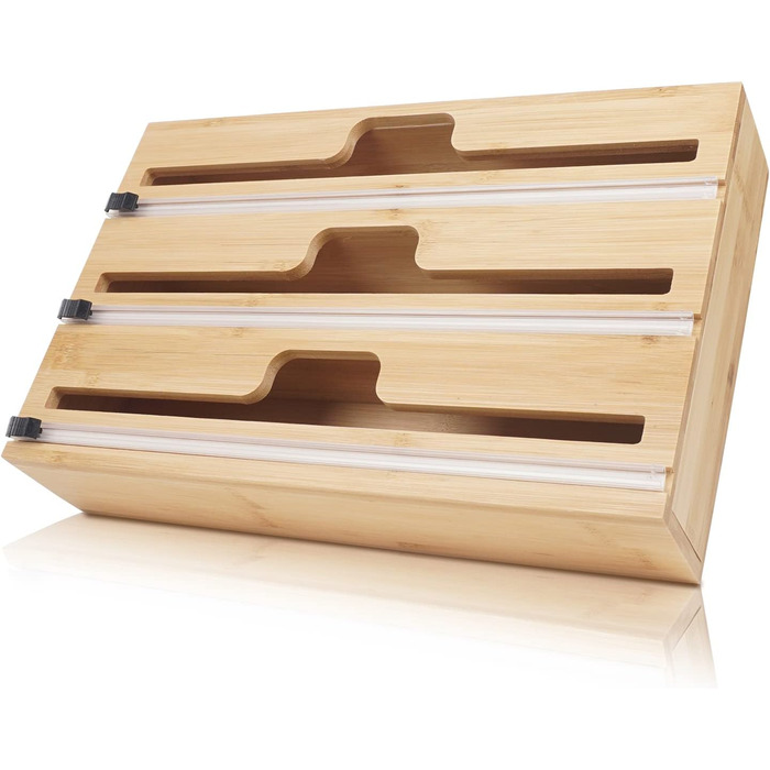 Диспенсер для рулонів фольги 30,7 см потрійний, бамбук DOSYEN