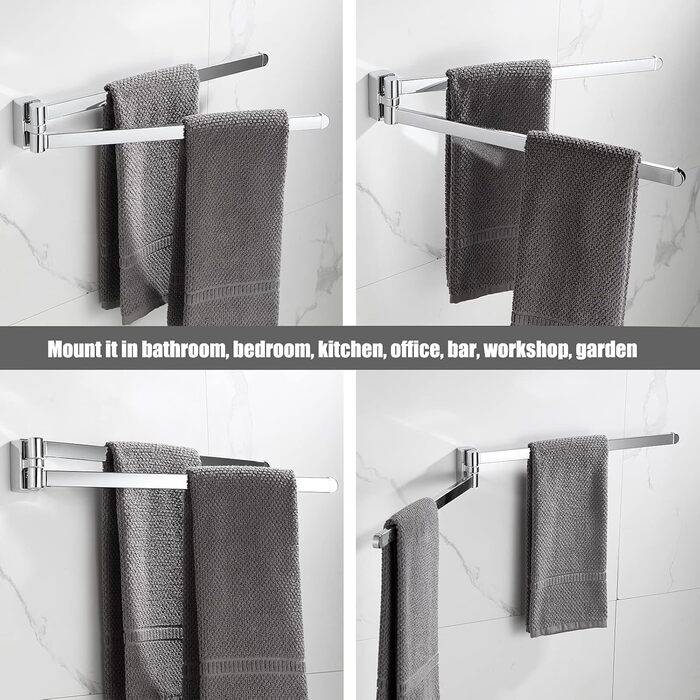 Хромований тримач для рушників з 2 поворотними штангами BGL