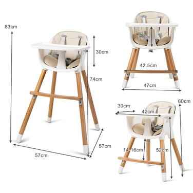 Дитячий стільчик для годування 2-в-1 від 6 місяців COSTWAY